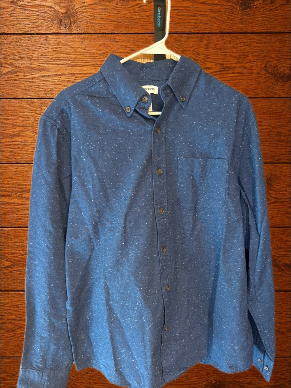Lands' End Men's Navy Speckled Button-Down Shirt